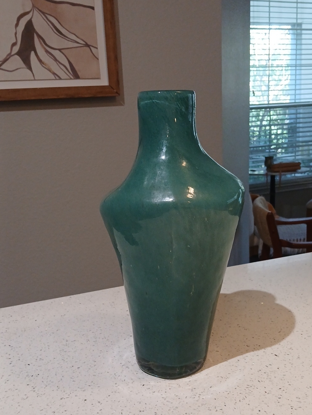 Anthropologie Deep Green Glass Vase